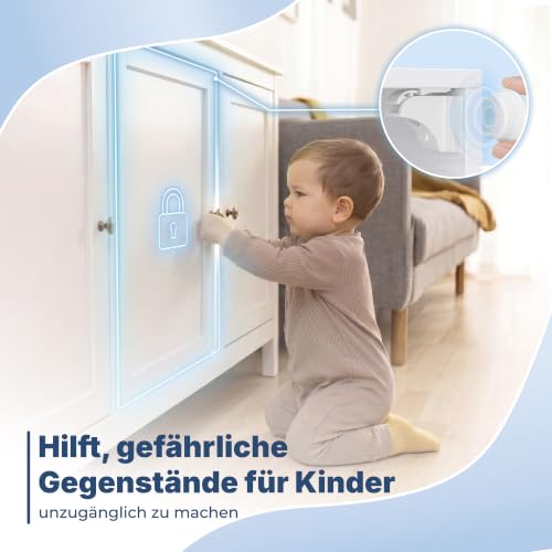 Hoffenbach Magnetische Kindersicherung 30 Schlösser + 6 Schlüssel – Schranksicherung & Schubladensicherung ohne Bohren… – Ansicht 2