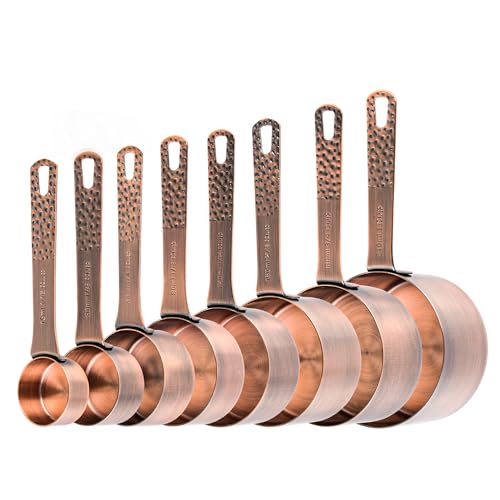 Set de 19 Vasos y Cucharas Medidoras Cobreadas para Cocina miniatura 4