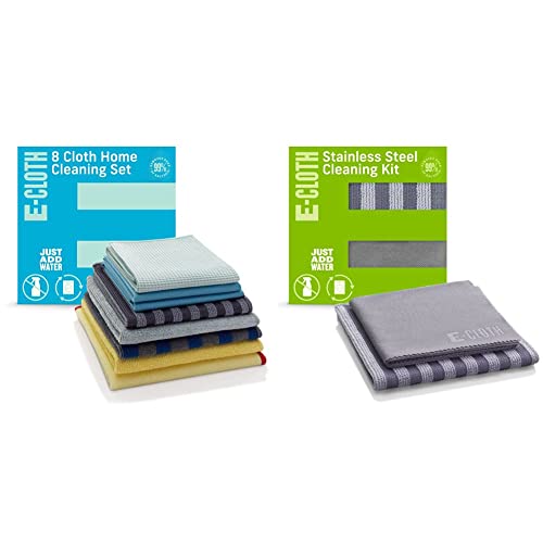 E-Cloth Home Cleaning Set + Stainless Steel Microfiber Cleaning Cloth Kit