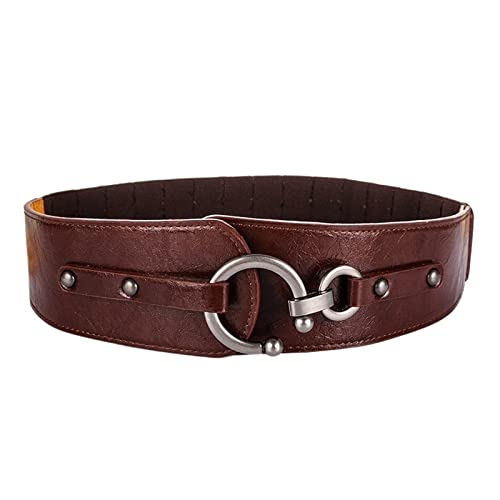 Leather Women Belt Genuine Leather Belt For Women Cowhide Leather Female Belts Wide Belts For Women(Coffee)