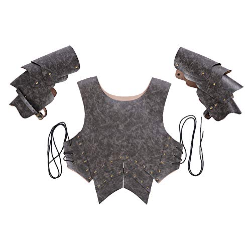 1set Armure Set Gorget avec épaule Garde Set chevalier Costume Set pour le jeu de rôle Fournitures Halloween Party Cover