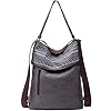 Travistar Damen Handtasche Canvas Rucksack Groß Schultertasche Vintage Damen umhängetasche Anti Diebstahl Tasche Damen Hobo Tasche für Alltag Büro Schule Ausflug Einkauf - Gedrucktt Grau #1