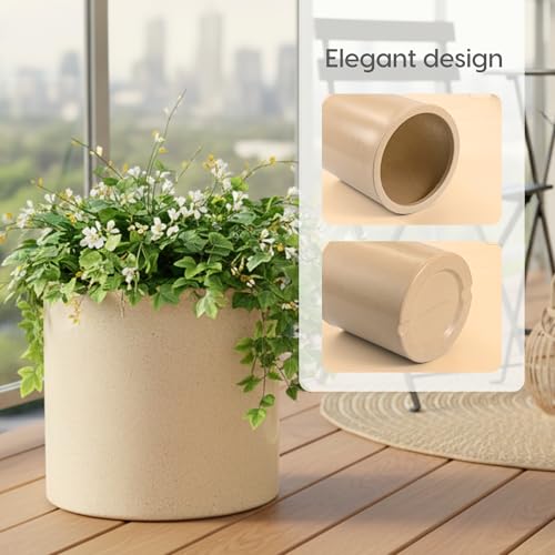 Image of Eha Earth Friendly Gallery Big Planters for Home Decor | 15 inch, Pack of 1 | Heavy Duty Plant Pot Made with Rice Husk & Bamboo Biocomposite| UV Protected Pot for Plant | Pots & Planters Big Size