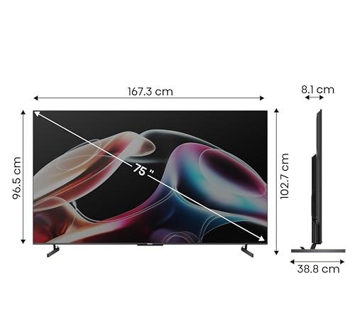 Image of Hisense 189 cm (75 inches) 4K Ultra HD Smart Mini LED QLED TV 75U7K (Black)