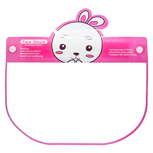 SB Components - Protector de cara completa para niños (plástico, transparente, 5 unidades), color rosa