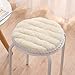 Comfort Thicken Stuhlkissen für Zuhause,Büro,Outdoor,Sitzkissen,Küchenstuhlkissen,rundes Plüsch-Sitzkissen,rutschfestes Sitzkissen mit Schnürsenkeln,Reisweiß,Durchmesser: 35 cm (14 Zoll)