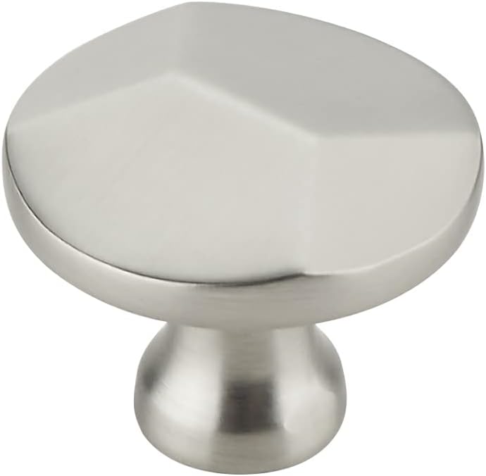 TUNNY 10 Pack Round Single Hole Cabinet Knob - Matte Nickel Brushed Solid Furniture Knobfor Kitchen Cabinets Bedroom Dresser Furniture Hardware