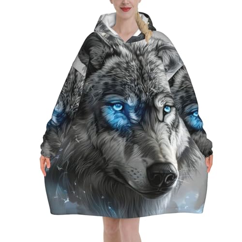 Couverture surdimensionnée loup contre le froid plaid chaud adulte doudou