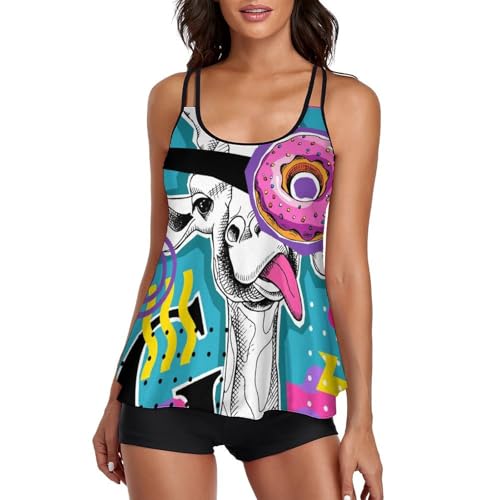 Maillot de bain tankini Donut Deer avec short de garçon et robe de plage