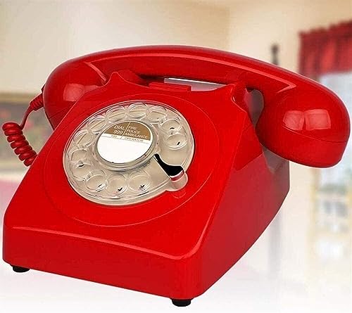 Téléphone fixe vintage rétro à cadran rotatif pour décoration salon cosy