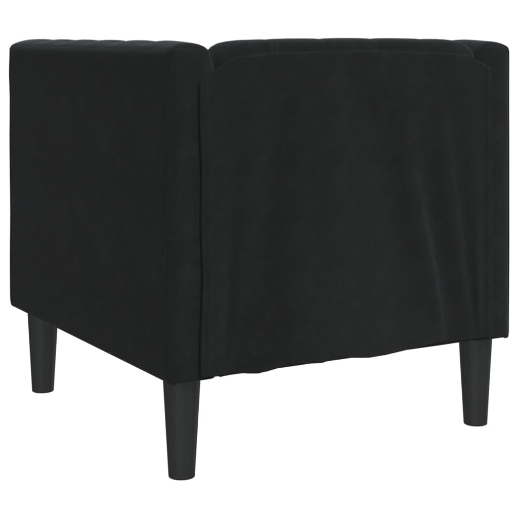 vidaXL Chesterfield Sessel, Loungesessel mit Knopfheftung, Polstersessel Relaxsessel für Wohnzimmer, Clubsessel Cocktailsessel Sofa, Schwarz Samt