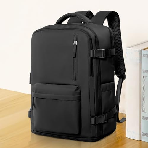 Image of coowoz Travel Backpack For Women Men Airline Approved,Black Carry On Backpack,Large Hiking Laptop College Backpacks Waterproof Outdoor Sports Rucksack Casual Daypack Fit 15.6 Inch Backpacks
