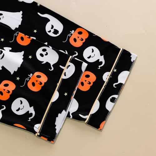 Halloween Pjs Women,Halloween Pajamas Women Cute Satin Ghost Pumpkin Print Button Pjs Sets *Black Small - image 7