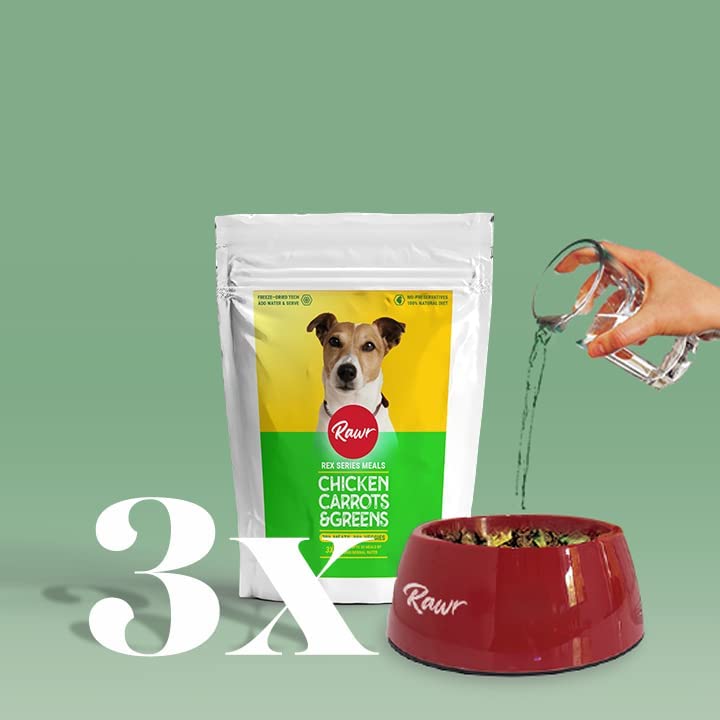 Rawr4Dogs | Freeze-Dried Balanced Meals | Chicken, Carrot, & Greens | Bio-Appropriate and Raw Nutrition | High Protein - Low Carb Recipe | 500 GMS | Makes 3X (1.5 Kg) Meals by Adding Water 4