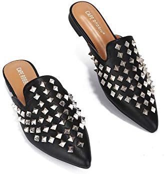 Cape Robbin Enny Flat Sandals Slides for Women, Womens Mules Slip On Shoes - Black Size 7