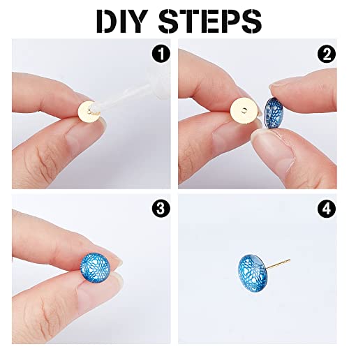 Ph Pandahall 300Pcs Earring Posts, 3 Size Blank Earring Pins Stainless Steel Blank Peg Post Ear Studs Gold Flat Pad Earring Studs For Men Women Jewelry Making Findings 4Mm 6Mm 8Mm #TOP6