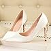 LUXINYU Women Pointed Toe Heels Elegant Satin Stiletto Fashion Metal Flower Rhinestone Wedding Dress Shoes Ladies Evening Party Pumps,White 7
