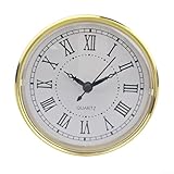 Mini orologio al quarzo rotondo con lunetta dorata e numeri romani per uso artigianale e sostituzione orologio