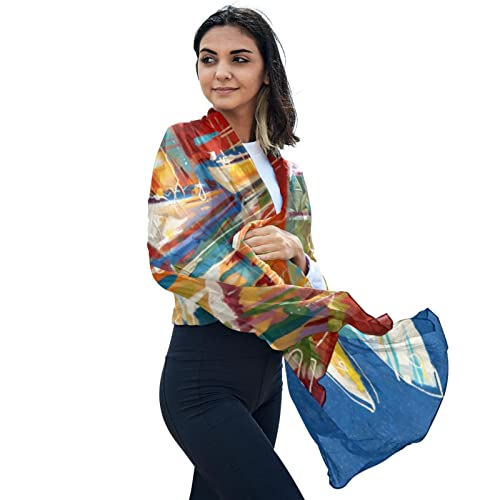 Écharpe de printemps et automne douce imprimé multicolore romantique