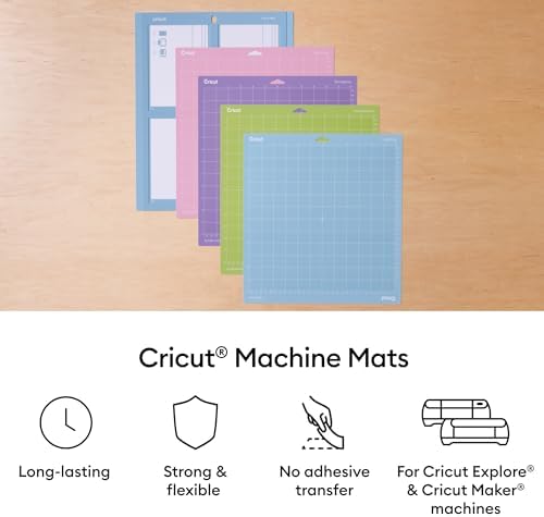 Cricut StandardGrip Machine Mats 12in x 12in, Reusable Cutting Mats for Crafts with Protective Film, Use with Cardstock, Iron On, Vinyl and More, Compatible with Cricut Explore & Maker (3 Count) - 1