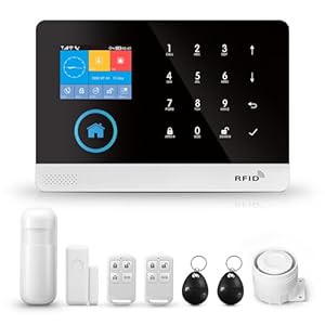 WiFi+GSM/4G Home Smart Alarm Security System,APP Control,DIY Wireless Burglar Alert System,Motion Detector,Door Sensor,External Siren,NO Monthly Fees,Work with Alexa and Google(PG-103A)