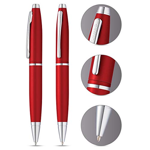 Stylo bille Cross Calais chrome rouge accessoire de bureau pour vos notes