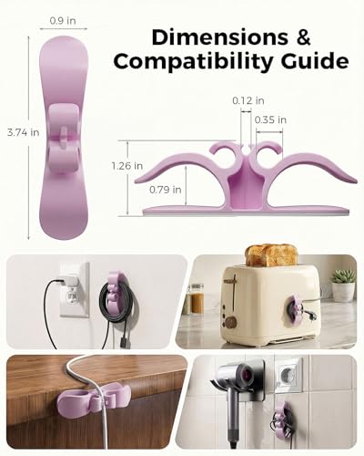 Image of 6PCS Cord Organizer for Appliances, Upgraded Kitchen Appliance Cord Organizer Stick On Appliance Wire Organizer Wire Holder for Kitchen Appliances Mixers, Coffee Maker, Pressure Cooker & Microwaves