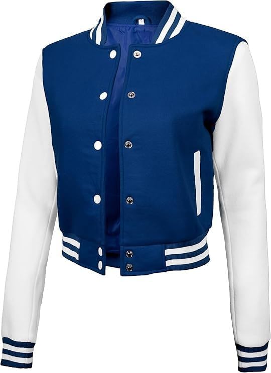 URBAN CREST Women’s Bomber Varsity Jacket – Fleece Letterman Jacket for Women, Standard & Cropped Styles