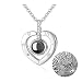 M MOOHAM Heart Projection Necklace - 100 Languages I Love You Necklace Valentine's Day for Women Girls Memory Love Heart Necklace Nanotechnology Onyx Pendant Jewelry Necklace Best Gift for Her