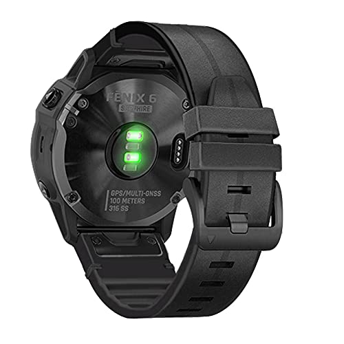 Correa Quickfit 22 mm compatible con Garmin Fenix 5 Plus pulsera cuero silicona Forerunner 945 4
