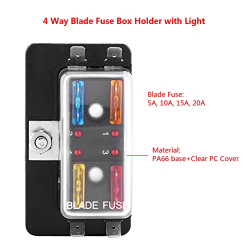 Caja portafusibles con luz LED para auto y embarcación miniatura 2