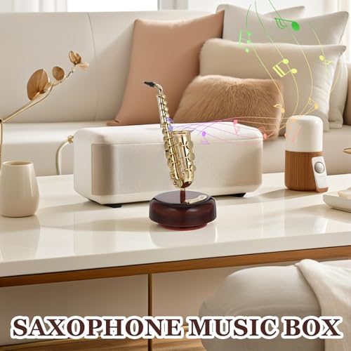 Caja de música de plástico dorada con forma de instrumento musical GETAJGHSD 7
