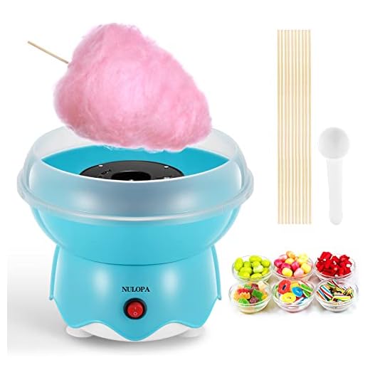 Cotton Candy Machine for Kids Cotton Candy Maker Homemade Candy Sugar Floss Maker Includes 10 Candy Cones and Sugar Scoop Home Birthday Family Party Christmas Gift(blue)