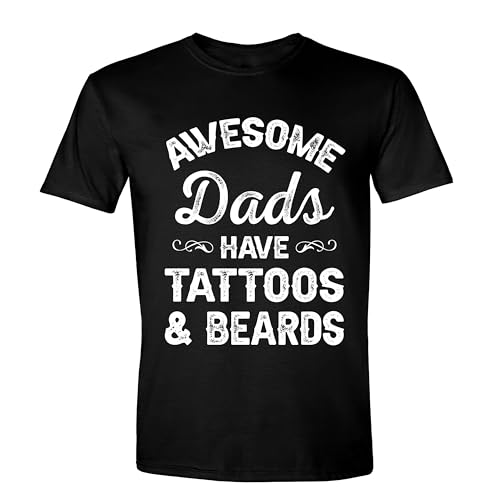 Simple Guy Awesome Dad Have Tattoos and Beard - Tattoo