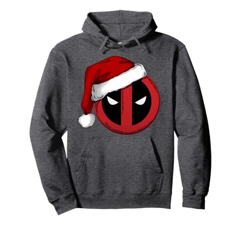 Image of Marvel Deadpool Icon Santa Hat Christmas Pullover Hoodie