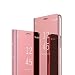 Produktbild COTDINFOR Samsung Galaxy A50 Hülle Spiegel Ledertasche Handyhülle Clear Cool Männer Mädchen Flip Ständer Etui Case Slim Schutzhüllen für Samsung Galaxy A50 Mirror PU Rose Gold MX.