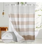 Ecoehoe Heavy Fabric No Hookd Shower Curtain with Magnets Snap-in Liner - Thick Bath Curtain with...