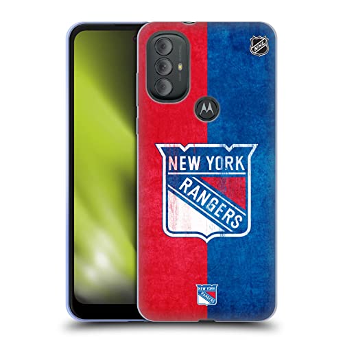 Head Case Designs Officially Licensed Nhl Half Distressed New York Rangers Soft Gel Case Compatible With Motorola Moto G Power (2022) #TOP11