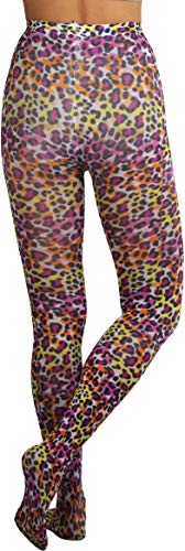 Image of ToBeInStyle Women's Vibrant Multicolor Animal Print Pantyhose Assorted Hosiery