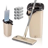 【Cabeza de fregona giratoria de 360°】 La cabeza de la fregona de este producto se puede girar 360 grados para ayudarlo a limpiar de manera efectiva la parte inferior de la cama, las esquinas y otros lugares que generalmente son difíciles de alcanzar, lo que puede ahorrarle mejorar su limpieza eficiencia, y le permite mantener la casa limpia y ordenada.
