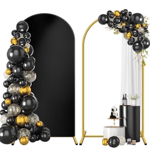 Metal Arch Backdrop Stand and Cover Set 7.2 ft, Wedding