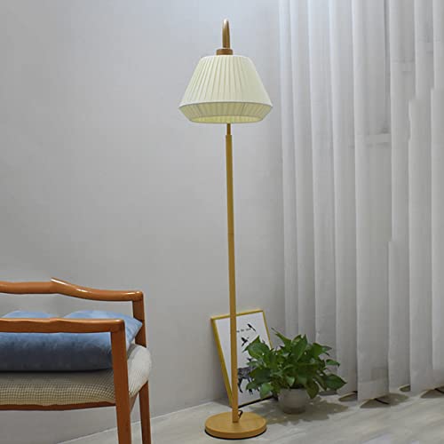 Luz de piso brillante con pie y soporte E27 en una lámpara de tela de arco minimalista