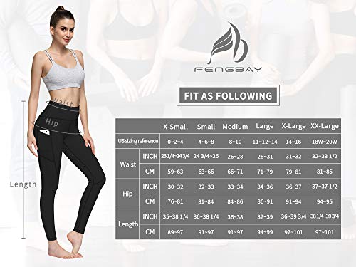 Image of Fengbay High Waist Yoga Pants, Pocket Yoga Pants Tummy Control Workout Running 4 Way Stretch Yoga Leggings