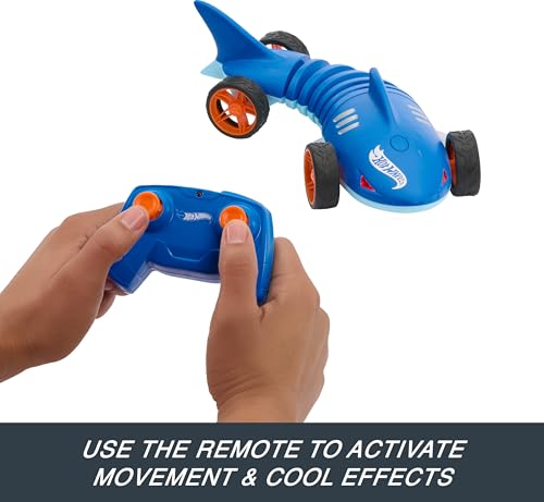 Hot Wheels RC Toy Car, Remote-Control Shark Speeder in 1:15 Scale That Bends, Turns & Slides Like a Mutant Machine, Features Lights & Sounds - Image 6