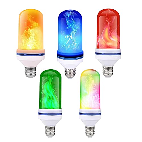 Best to Buy 6 Pack E12 Indigo Flame Light Bulbs 7W 420 Lumens LED Flame Light with Flickering Effect Emulation Outdoor Lights and Indoor Decoration (RGB)