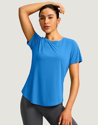 Image of Women's Short Sleeve Workout Shirts UPF 50+ Sun Protection T-Shirts Quick Dry Breathable Gym Running Hiking Tops for Women