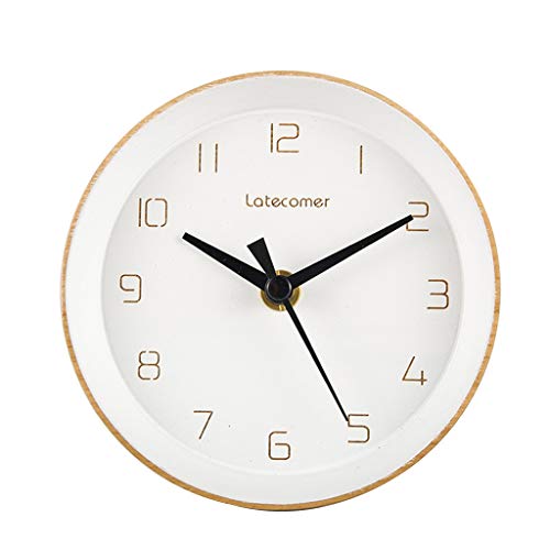 NXDA Latecomer Japanese-style Wooden Desktop Electronic Clock Digital Clock Decorative Battery Operated (F)
