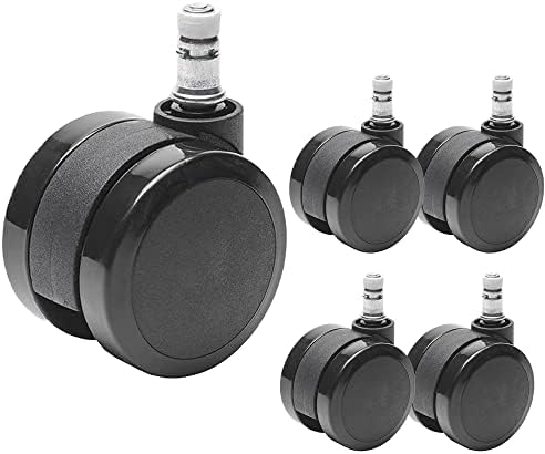 Office Chair Wheels Brozigo Chair Wheels Replacement 5-Pack, Design for Office Furniture Casters Heavy Duty Replacement, 2 inch Black,Fit for 99%