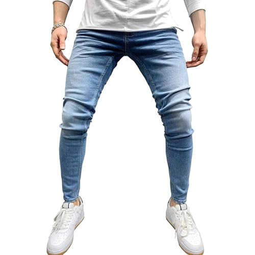 Men's Ripped Jeans Slim Fit Stretch Jeans Skinny Fit Pants Long Trousers Fashion Clothing for Men2