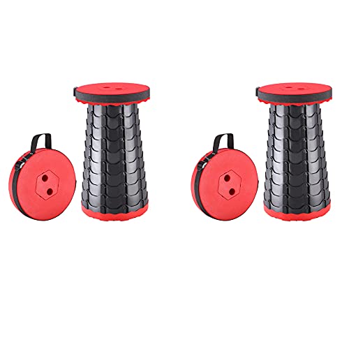 BenyLed Tabouret Télescopique Tabouret Simple Tabouret Pliant Rétractable Portable Pliable, Adapté pour Le Jardin, Les Voyages, Le Camping, la Pêche, L'extérieur, etc. (2, Rouge) Cover